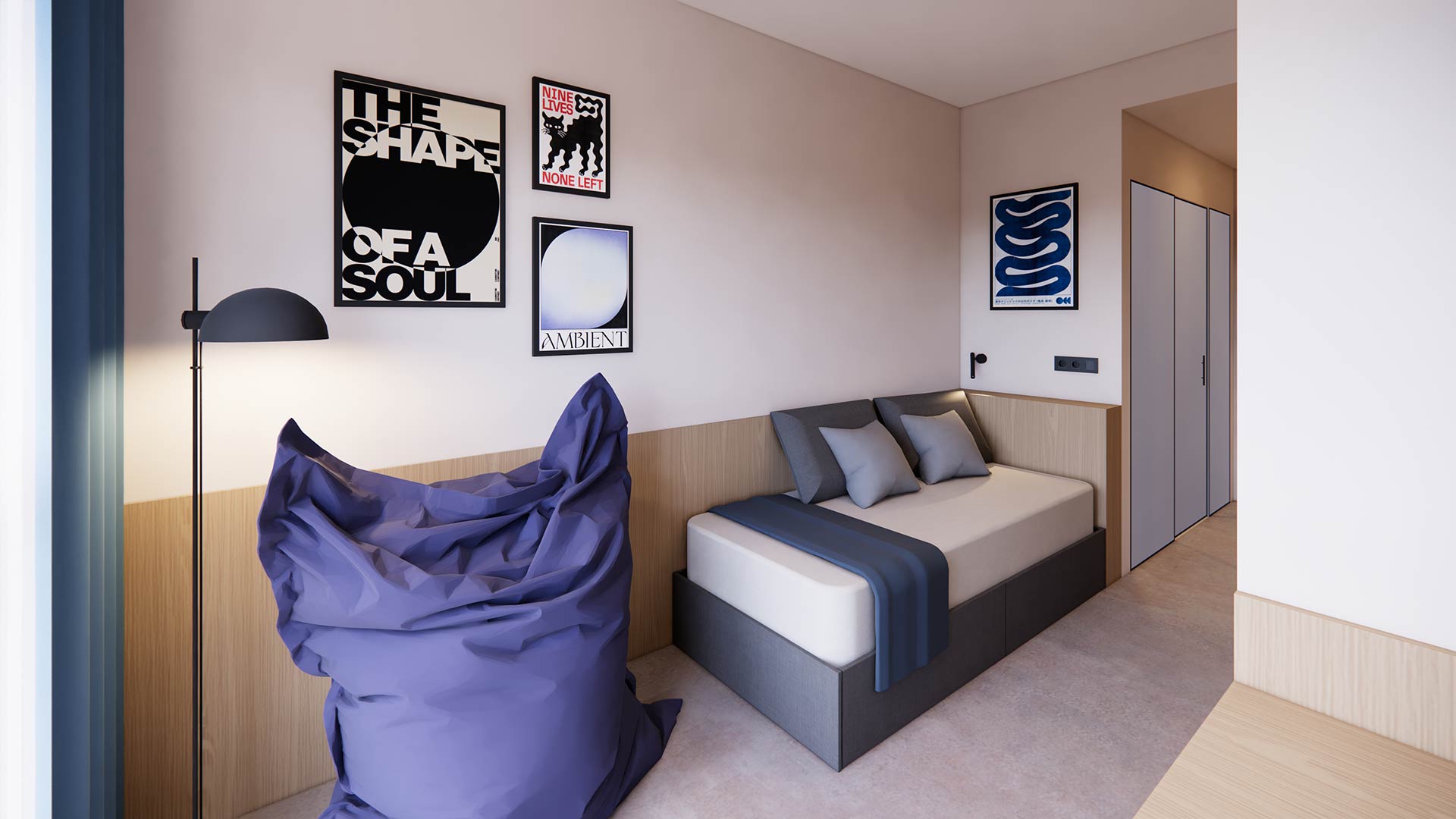 Habitación individual para estudiantes con baño privado en alfara